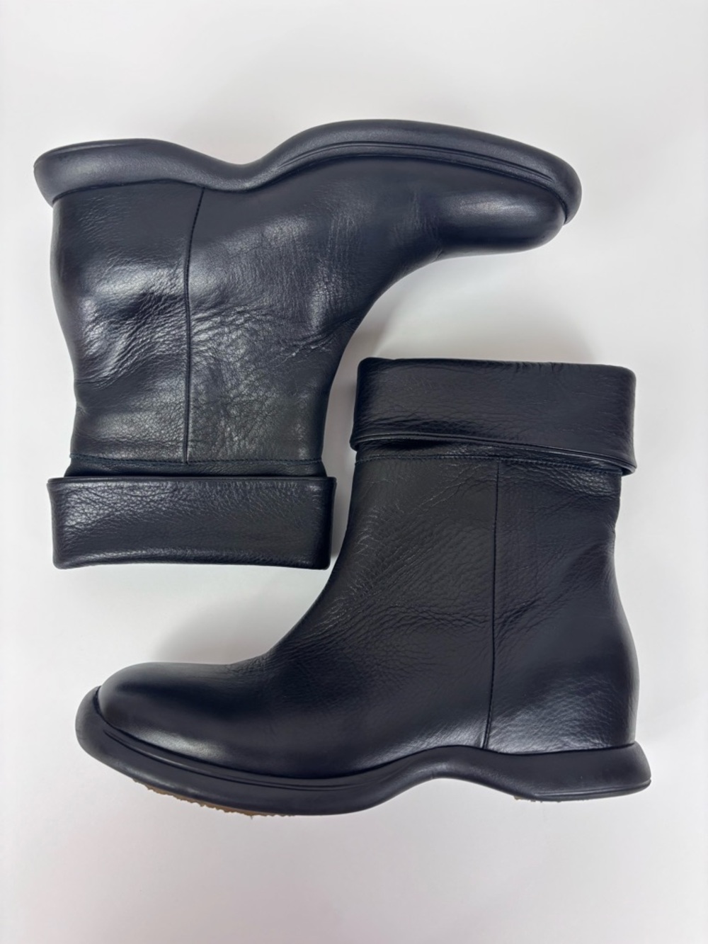 L'Amour Des Pied Boots Hidden Wedge Fold-Cuffed Boot Equestrian Black Size 5.5 - Picture 10 of 16